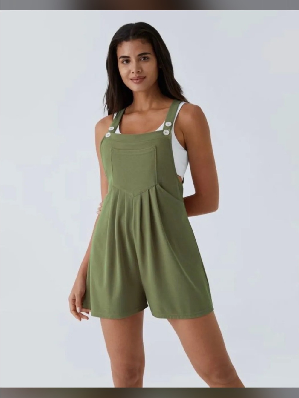 HALARA Olive Green Women's Shortalls Romper